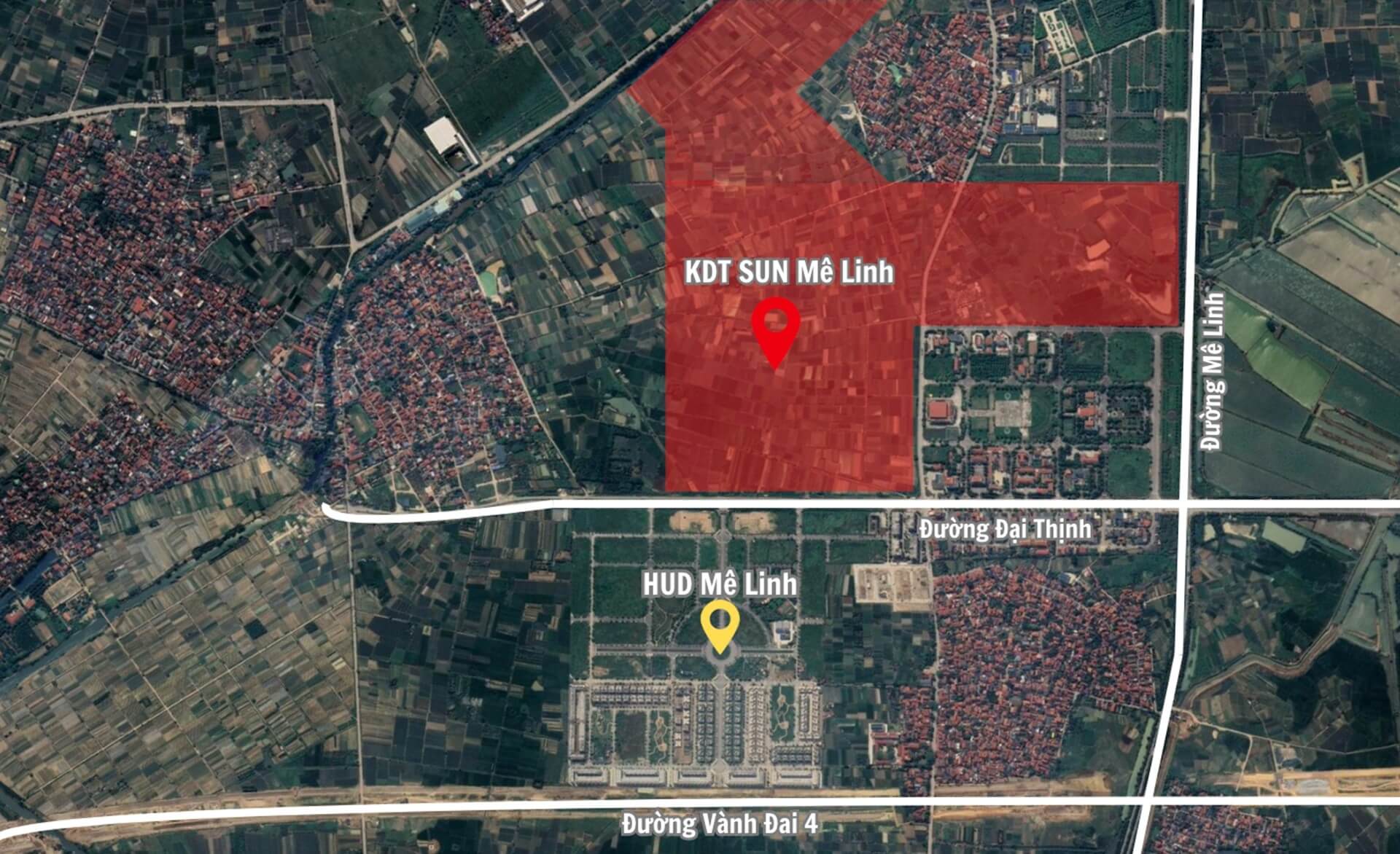 vị trí dự án sun group mê linh